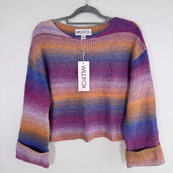 Wildfox Sweaters - Wildfox Maverick Sweater Womens Small Ombre Stripe Flare Revolve Boho NEW S